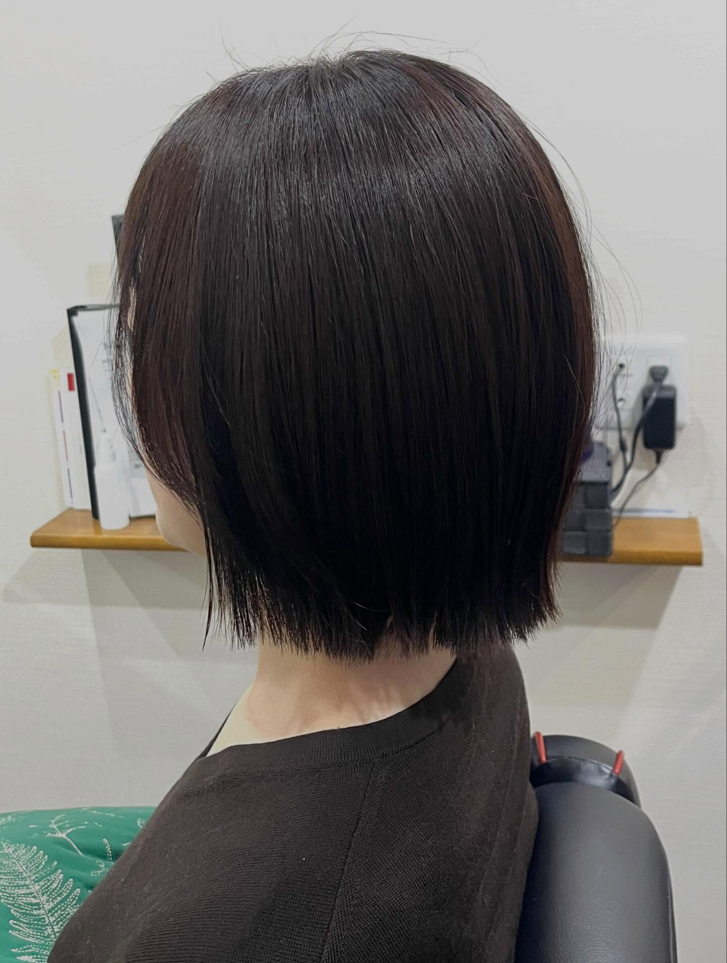 切りっぱなしボブ×髪質改善艶カラー