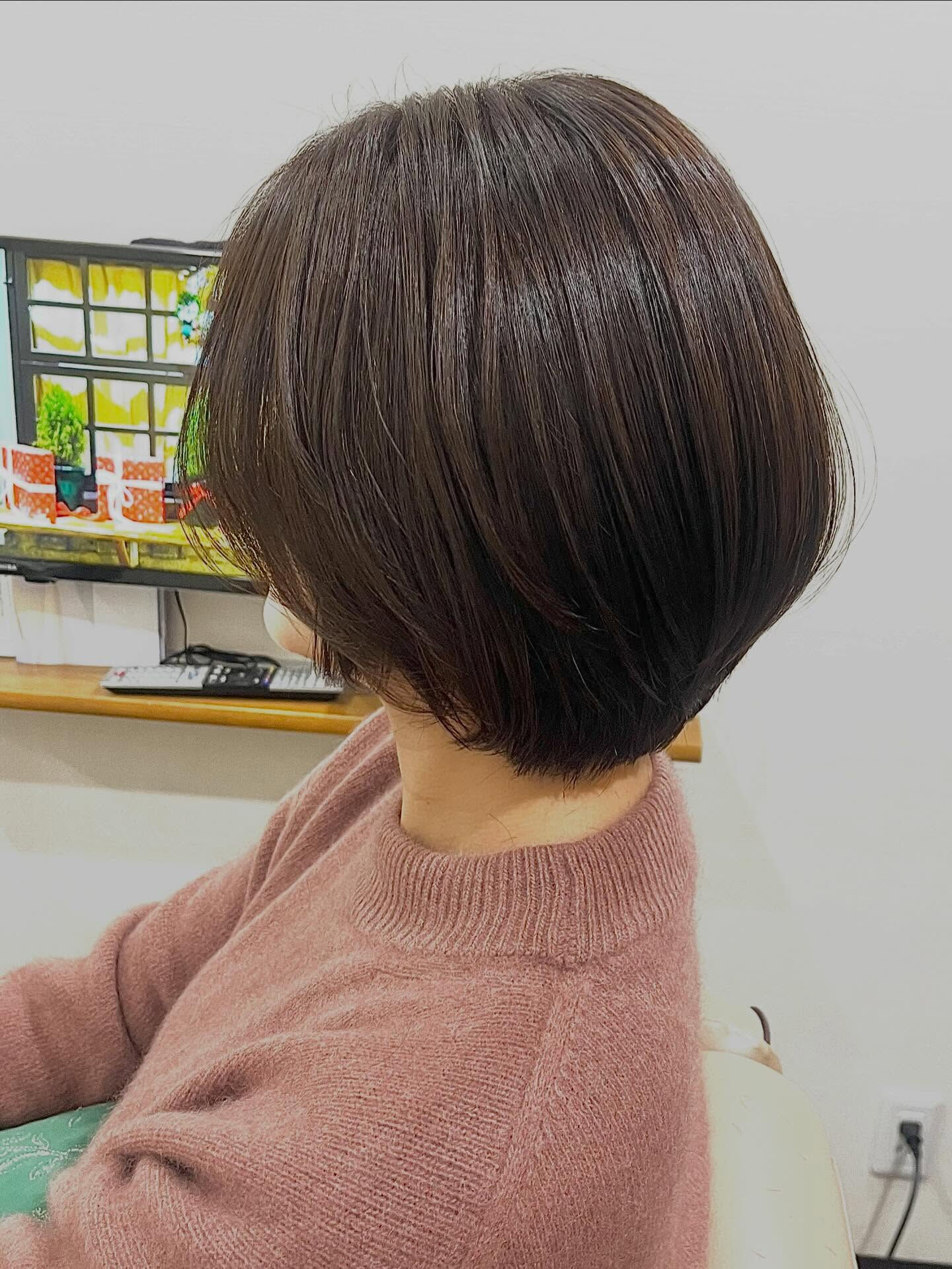 大人女性の丸みショート×髪質改善ケアカラー